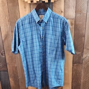 LL.Bean Men's Blue Plaid Shirt Size M reg
